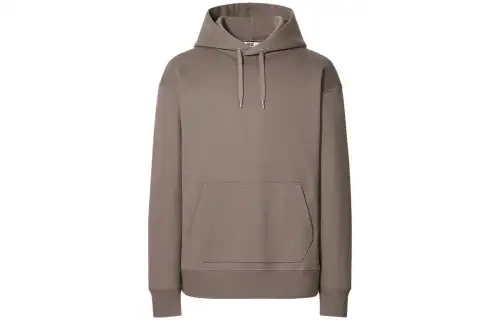 UNIQLO Sweatshirts Men's Khaki Hooded Non Detachable Moderate