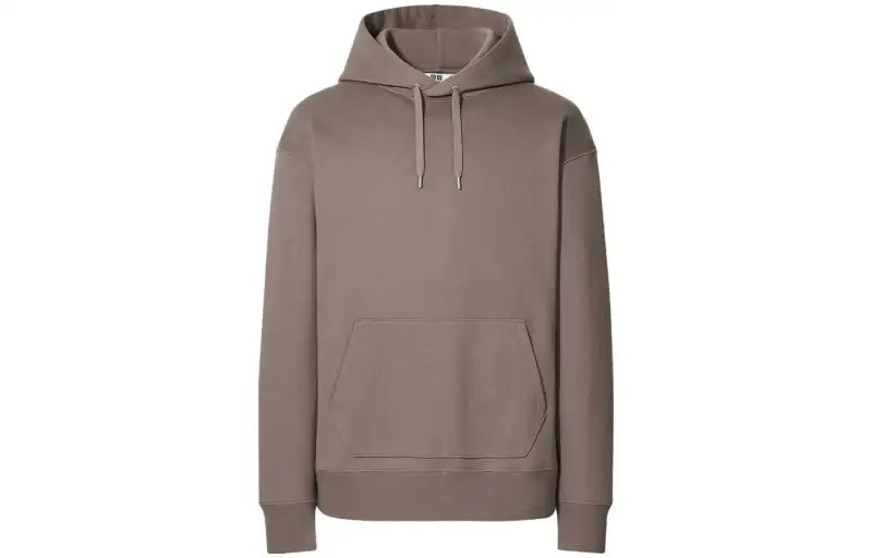 UNIQLO Sweatshirts Men's Khaki Hooded Non Detachable Moderate