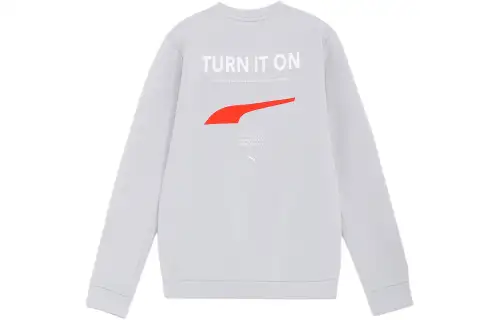 PUMA Sweatshirts Men's Gray Crew Neck Moderate Regular