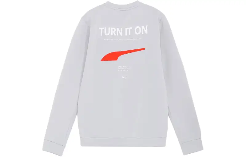 PUMA Sweatshirts Men's Gray Crew Neck Moderate Regular