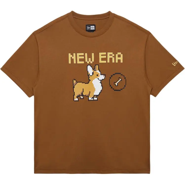 New Era Drop Shoulder Sleeve T-Shirt Unisex Khaki