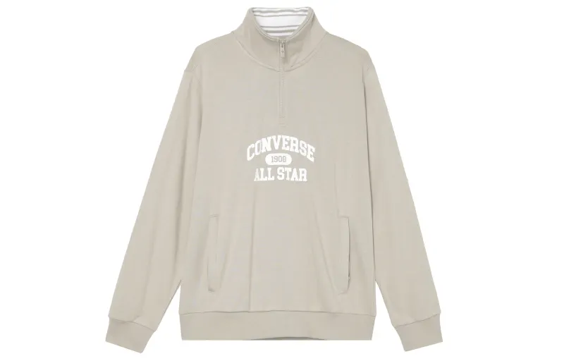 Converse Retro Quarter Zip Sweatshirt Men's Khaki