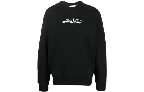 OFF WHITE Sweatshirts Men's Black Crew Neck Moderate Regular