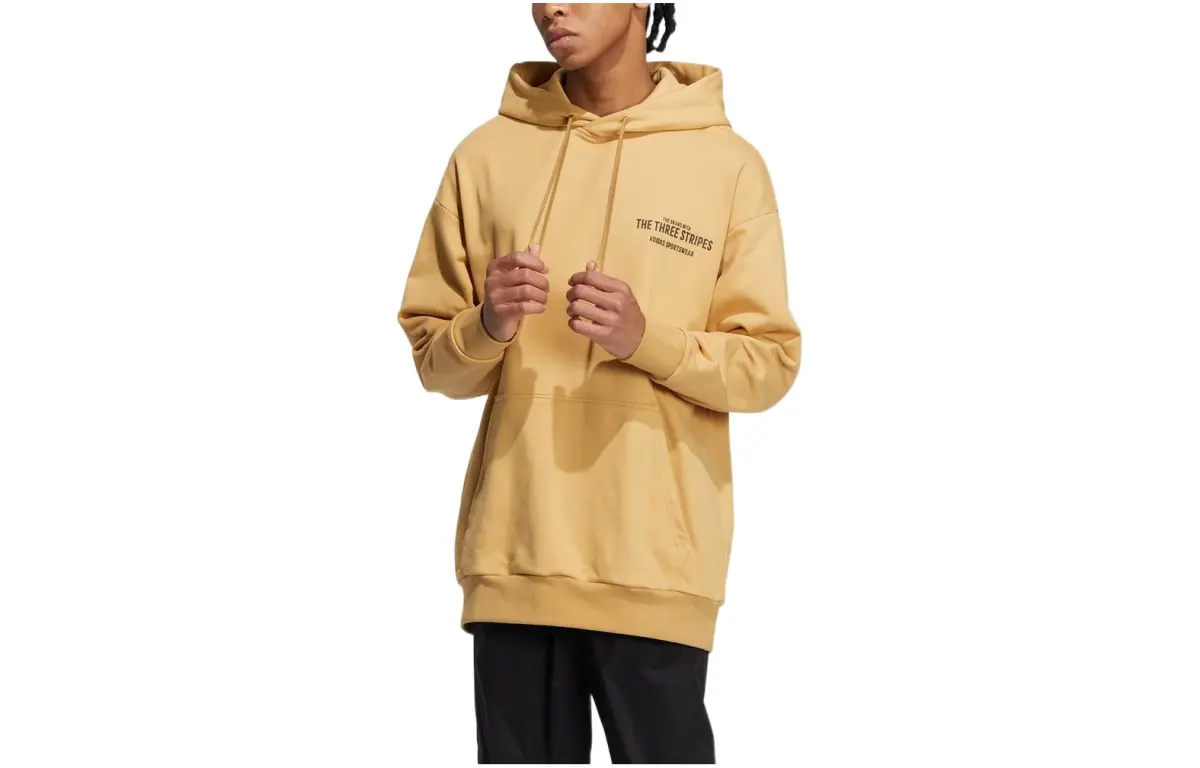 Adidas Sweatshirts Men's Light Gold Hooded Moderate Regular