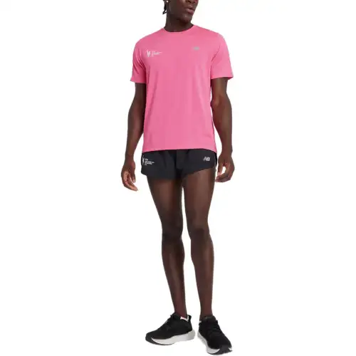 New Balance NYC Marathon AthleticsTCS T Shirt Men's Pink Heather