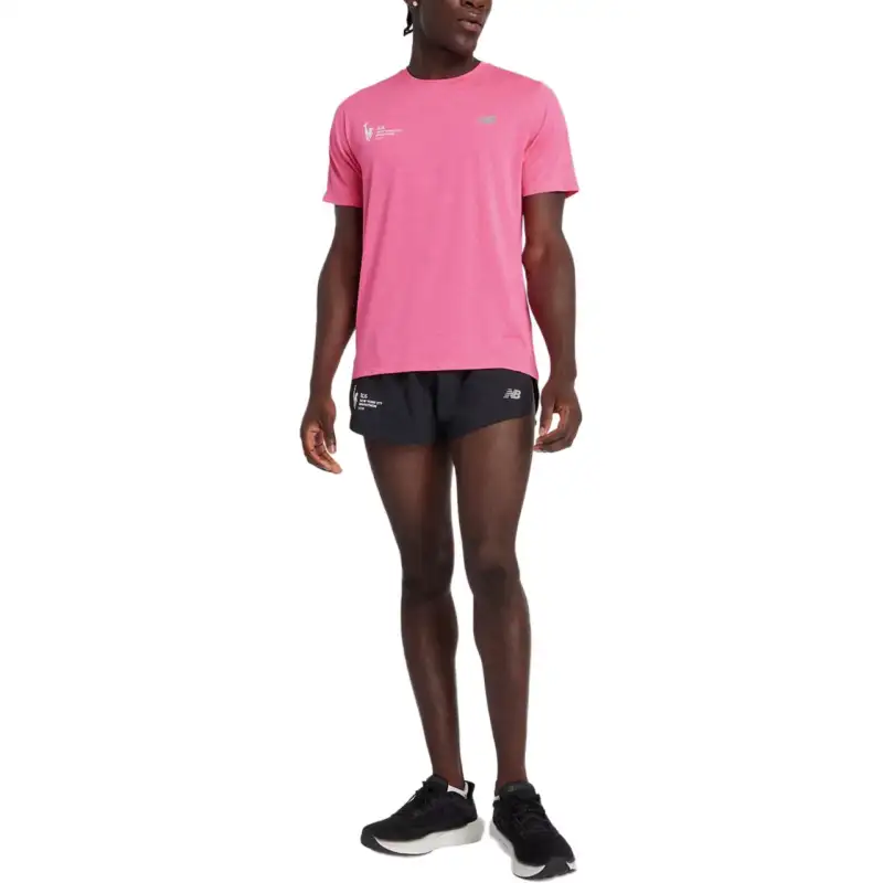 New Balance NYC Marathon AthleticsTCS T Shirt Men's Pink Heather