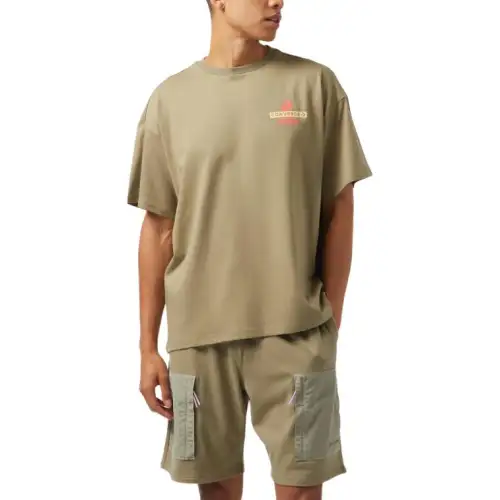 Converse T Shirts Men's Khaki Crew Neck Moderate Straight Fit