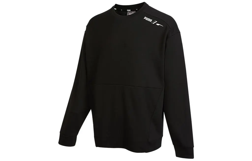 PUMA EVOSTRIPE Sweatshirts Men's Black Crew Neck Moderate Regular