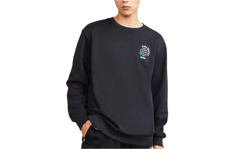 ANTA Sweatshirts Unisex Black Crew Neck Moderate Regular