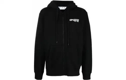 OFF WHITE Sweatshirts Men's Black Hooded Moderate