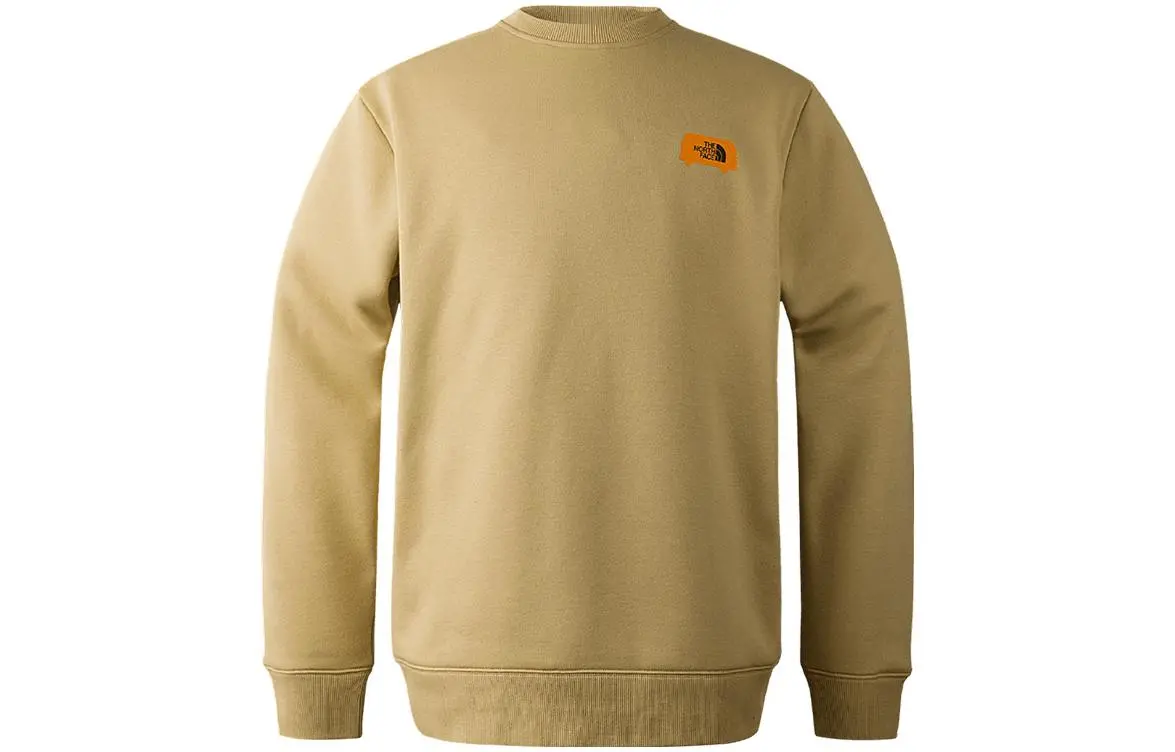 THE NORTH FACE Sweatshirts Unisex Khaki Crew Neck Moderate Straight Fit