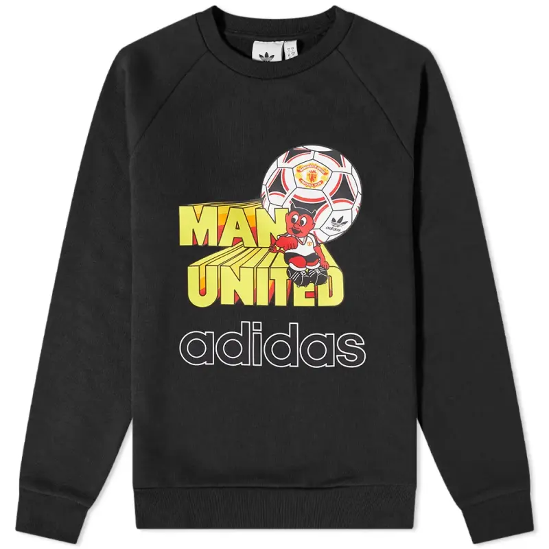 Adidas Originals Sweatshirts Men's Black Crew Neck Moderate Regular