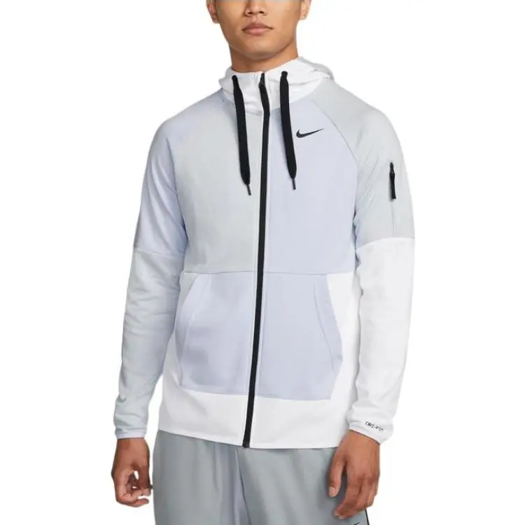 Nike Sweatshirts Men's White Hooded Moderate Cardigan