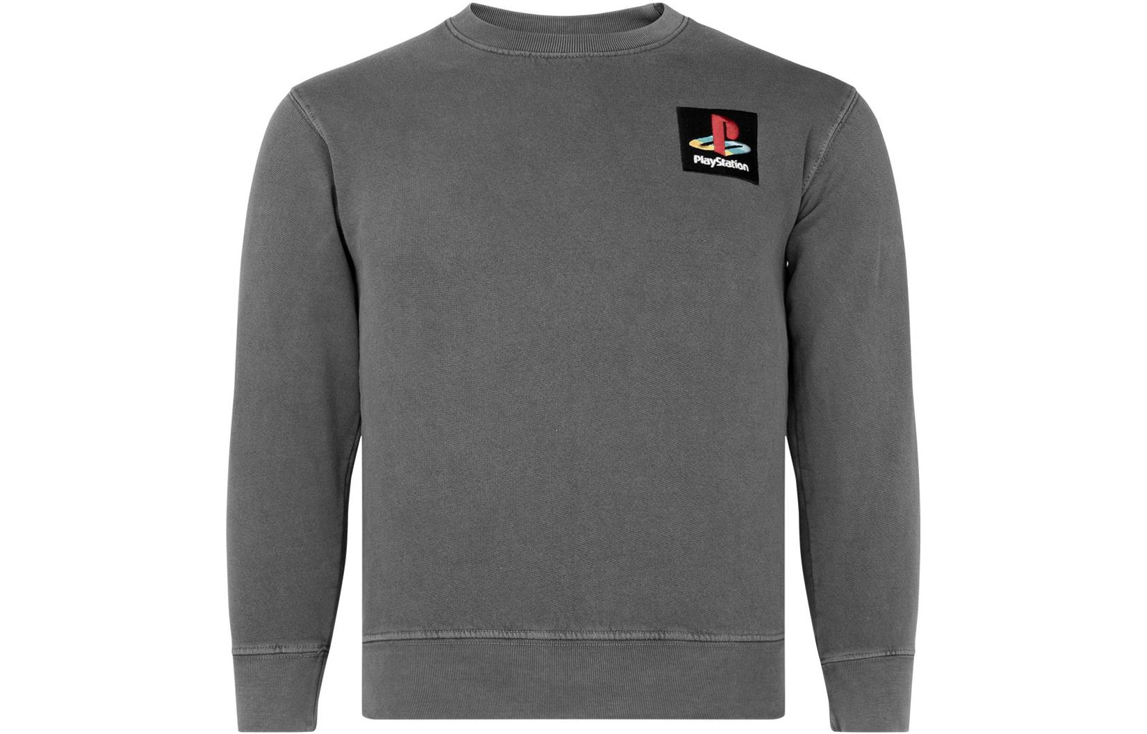 Travis Scott X PlayStation Sweatshirts Men's Gray Crew Neck Moderate Regular