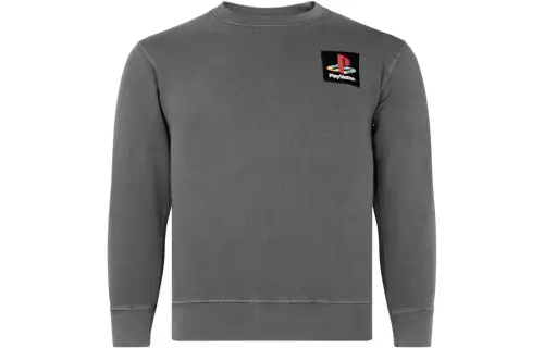 Travis Scott X PlayStation Sweatshirts Men's Gray Crew Neck Moderate Regular