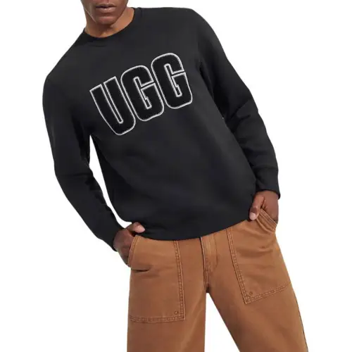 UGG Becker Uggfluff Logo Crewneck Sweatshirt Men's Gray