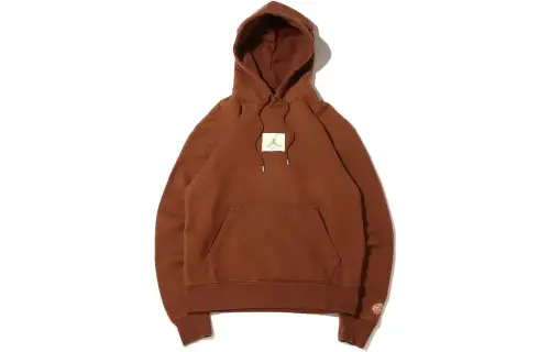 Jordan Air Sweatshirts Men's Brown Hooded Moderate Regular