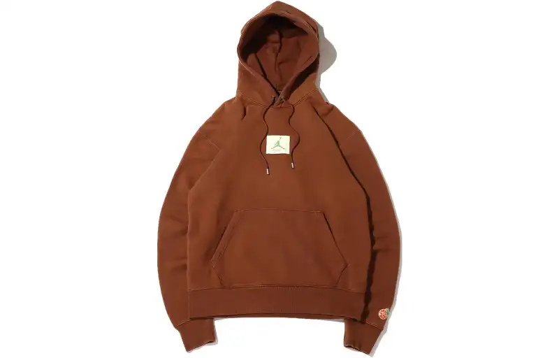 Jordan Air Sweatshirts Men's Brown Hooded Moderate Regular