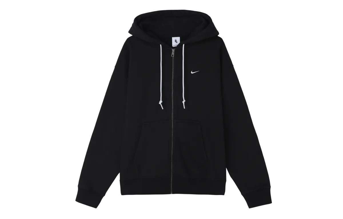 Nike Solo Swoosh Zip Up Drawstring Hoodie