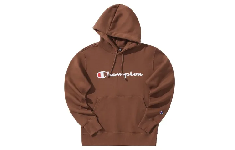 Champion Sweatshirts Unisex Khaki Hooded Moderate Straight Fit