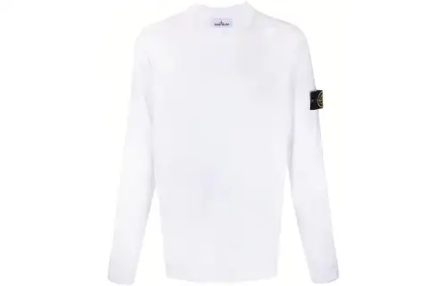 STONE ISLAND Sweatshirts Men's White Crew Neck Moderate Regular