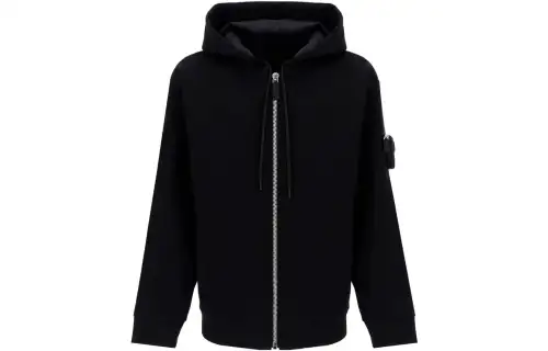 PRADA Sweatshirts Men's Black Hooded Moderate Regular