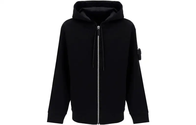 PRADA Sweatshirts Men's Black Hooded Moderate Regular