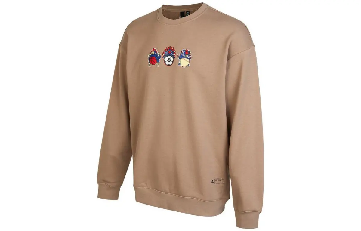Adidas Sweatshirts Unisex Brown Crew Neck Moderate Regular
