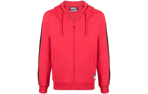 Diesel side logo-print detail hoodie
