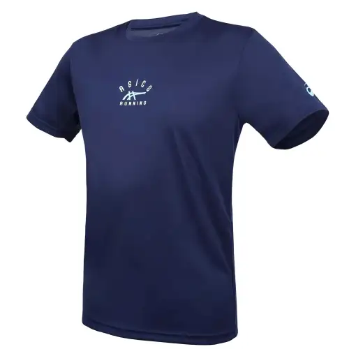 Asics T Shirt Men's Dark Blue, Aqua Blue, White
