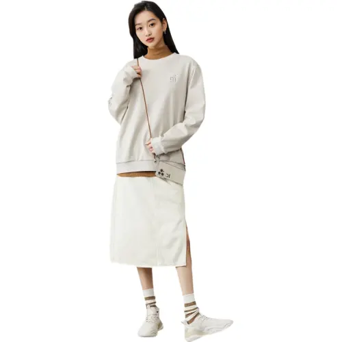 ANTA Life Collection Sweatshirts Unisex Khaki Crew Neck Thickened Regular