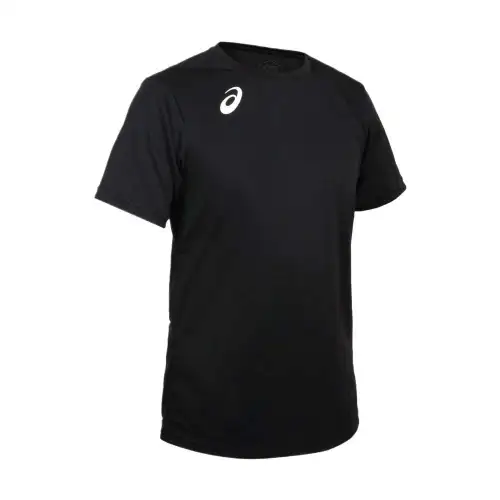 ASICS T Shirts Men's Black Crew Neck Moderate Straight Fit