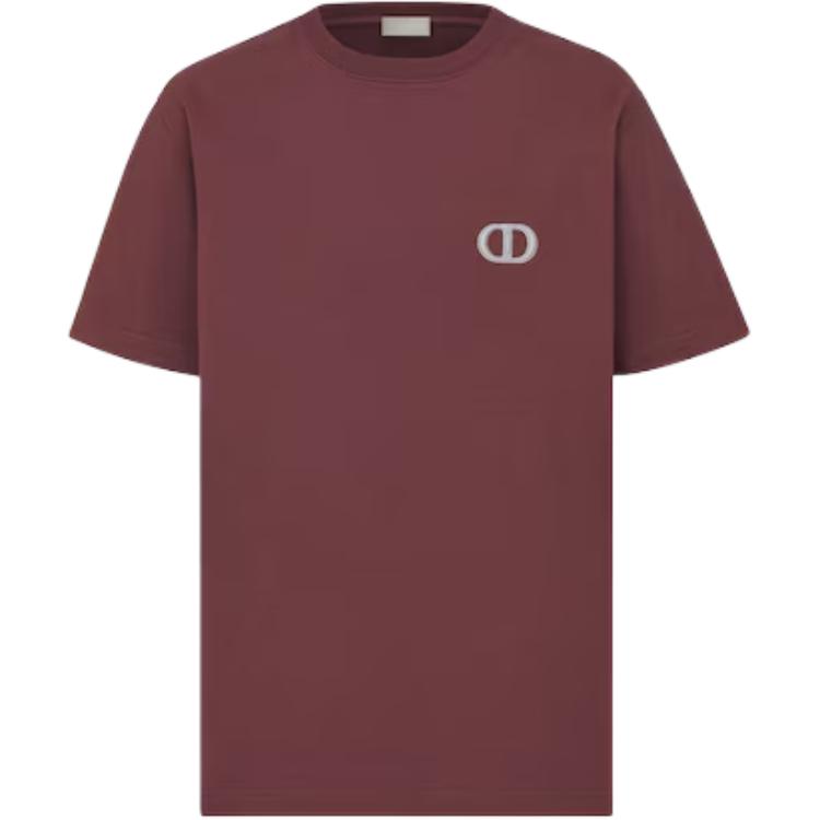Мужская футболка Dior Cd Icon T-Shirt, Relaxed Fit (темно-красная)