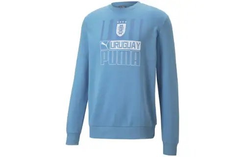 PUMA Sweatshirts Men's Blue Crew Neck Moderate Regular