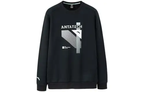 ANTA Variety Training Collection Sweatshirts Men's Black Crew Neck Moderate Regular