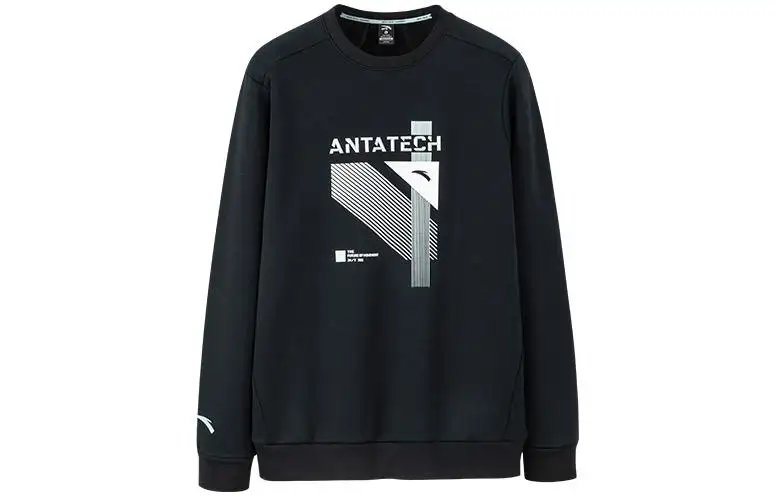 ANTA Variety Training Collection Sweatshirts Men's Black Crew Neck Moderate Regular