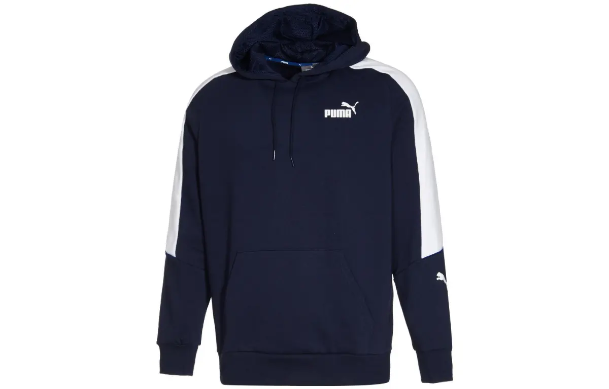 PUMA Sweatshirts Men's Blue Hooded Moderate Regular