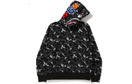 Bape Digital Camo Shark Wide Pullover Hoodie
