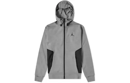 Jordan Sweatshirts Men's Gray Hooded Non Detachable Moderate Cardigan