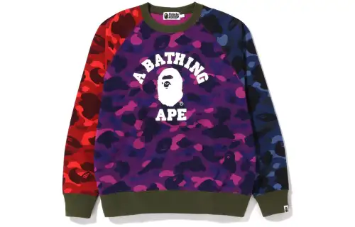Bape Crazy Camo Relaxed Fit College Crewneck