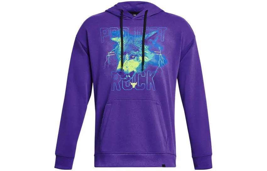 Under Armour Project Rock Sweatshirts Men's Purple Hooded Moderate Regular