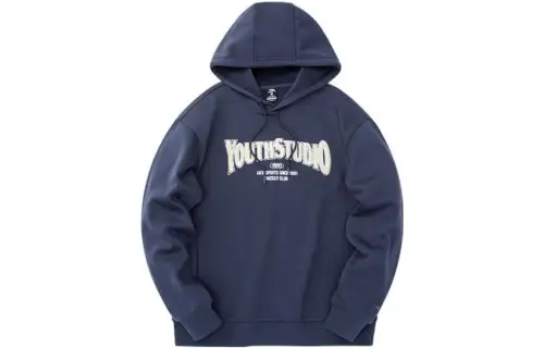 ANTA Life Collection Sweatshirts Unisex Dark Mineral Blue Hooded Thickened Regular
