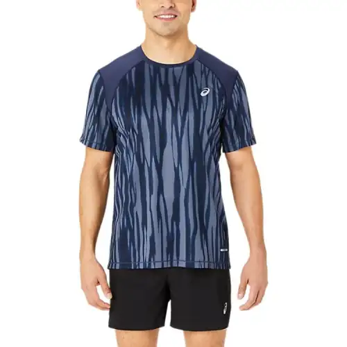 Asics ROAD Running T Shirt Men's Blue