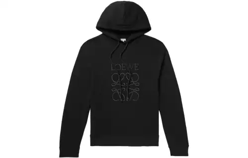 LOEWE Sweatshirts Men's Black Hooded Moderate Regular