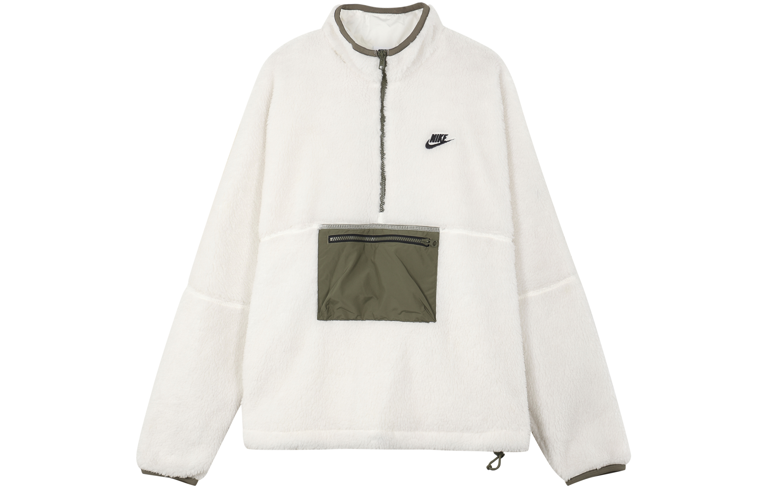 Nike Velvet long-sleeve with zipper, logo embroidery service, with a zipper
