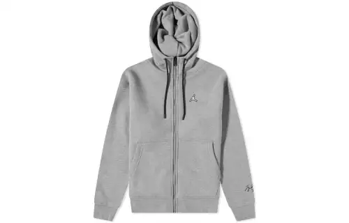 Jordan Sweatshirts Men's Gray Hooded Moderate Cardigan