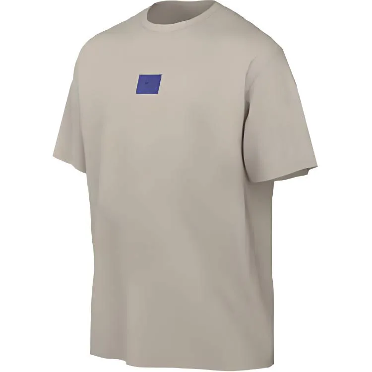 Nike T-Shirts Men's Khaki Crew Neck Moderate Straight Fit