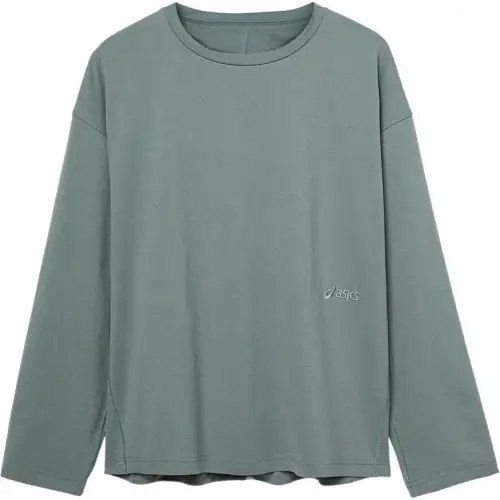 Asics LONG AW24 LONG SLEEVE CREW T Shirt Unisex Green