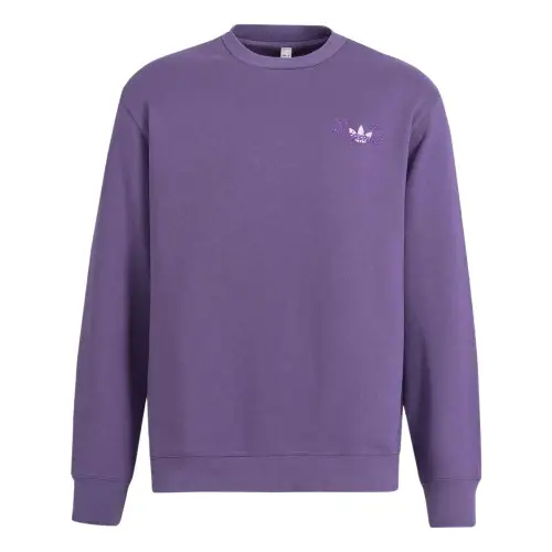 Adidas Originals Sweatshirts Men's Purple Crew Neck Moderate