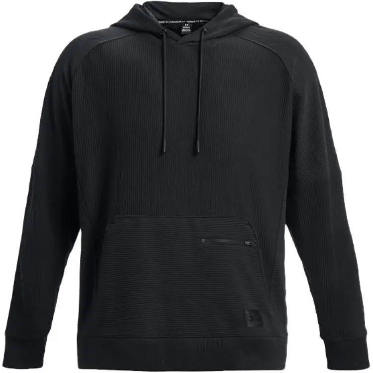 Under Armour Ottoman Sweatshirts Men's Black Hooded Thickened Regular